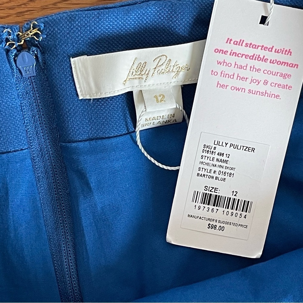 Lilly Pulitzer Michelina Mini Skort Barton Blue Size 12 - Picture 5 of 10